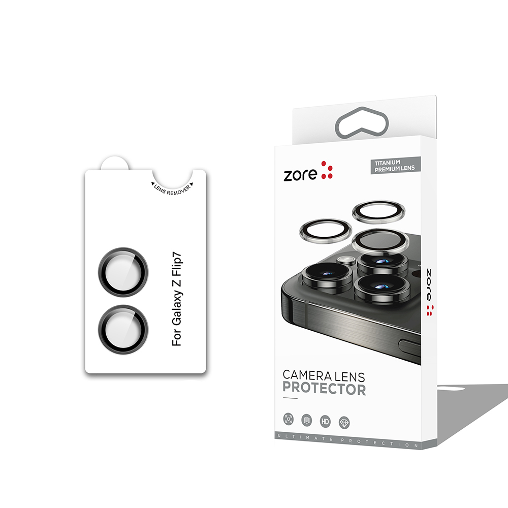 Samsung Galaxy Z Flip Uyumlu 7 Zore CL-12 Premium Safir Parmak İzi Bırakmayan Anti-Reflective Kamera Lens Koruyucu