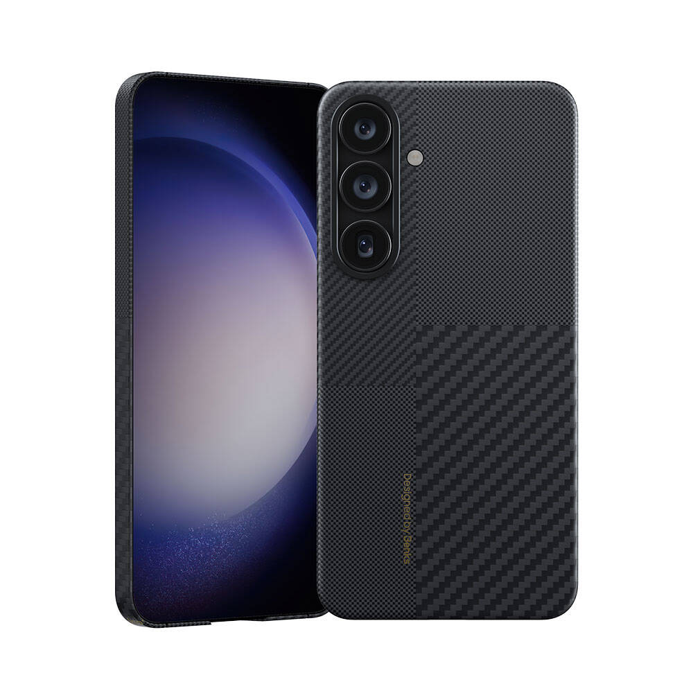 Samsung Galaxy S25 Uyumlu Kılıf M-safe Şarj Özellikli Karbon Fiber Benks Montage ArmorAir Kevlar Kapak