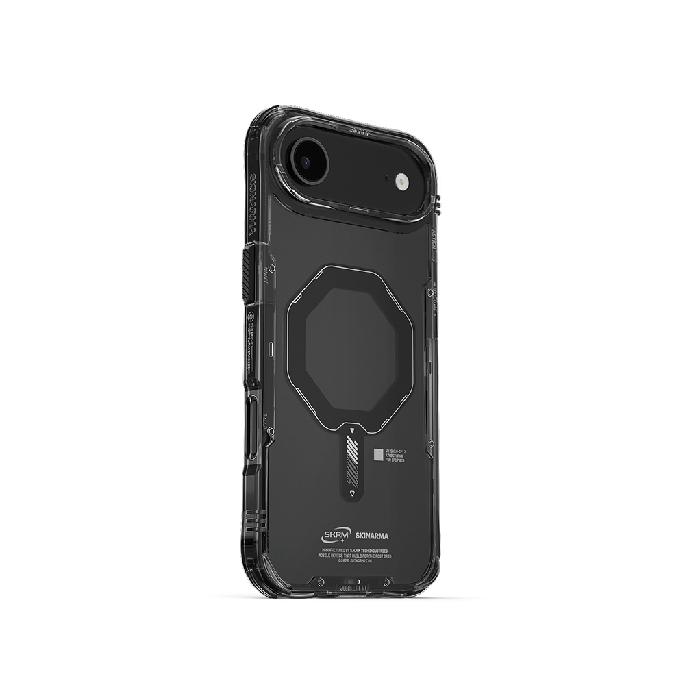 Apple iPhone 17 Air Uyumlu Kılıf M-safe Şarj Özellikli Şeffaf Airbag Tasarımlı Skinarma Saido Mag-Charge Kapak