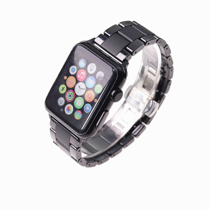 ​​​Apple Watch 44mm Uyumlu Mat Seramik Metal Kordon