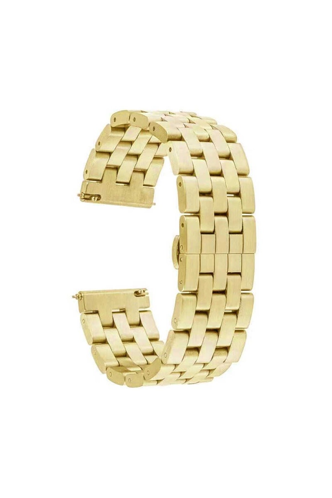 Samsung Gear S3 (22mm) Uyumlu Kordon Metal Geçmeli Paslanmaz KRD-20 Kayış