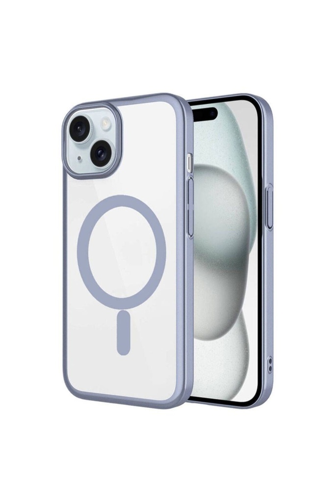 Apple iPhone 15 Uyumlu Kılıf Wireless Şarj Özellikli Sert PC Zore Mat Riksos M-safe Kapak