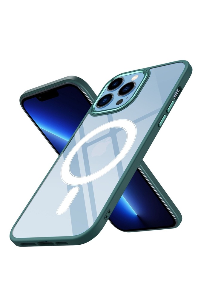 Apple iPhone 12 Pro Uyumlu Kılıf Wireless Şarj Özellikli Zore Krom M-safe Silikon Kapak