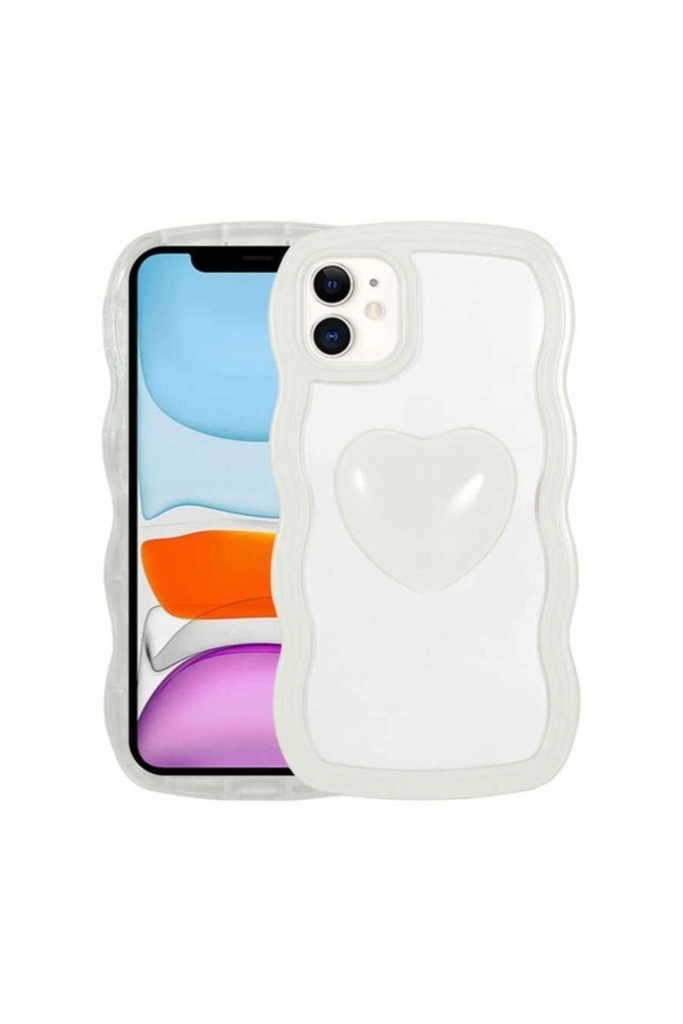 Apple iPhone 11 Uyumlu Kılıf Renkli Kalp Figürlü Zore Ponçik Kapak