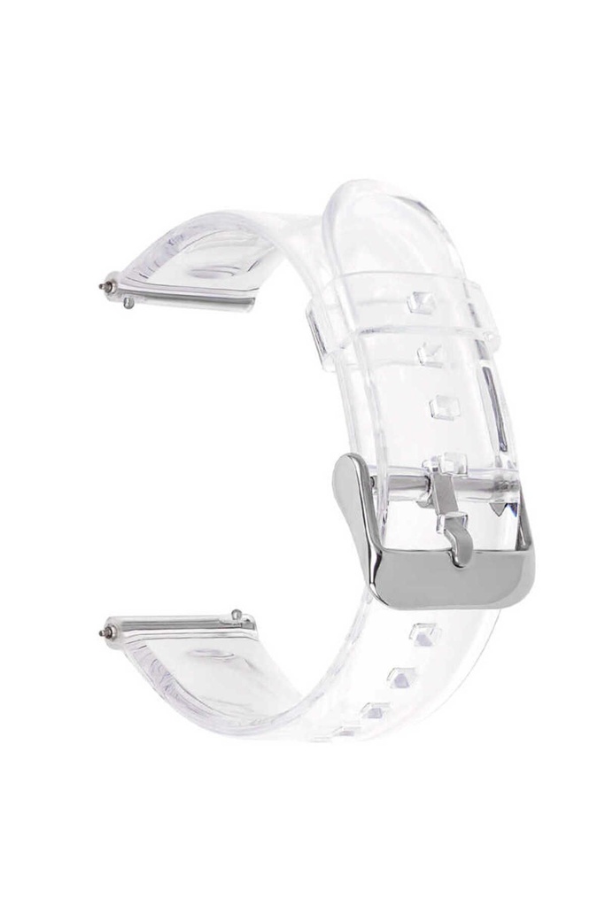 Samsung Gear S2 Uyumlu Kordon Silikon Şeffaf Transparan Esnek KRD-13 Kayış 