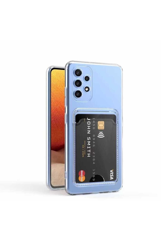 Samsung Galaxy A13 4G Uyumlu Kılıf Kartlıklı Şeffaf Zore Setra Clear Silikon Kapak