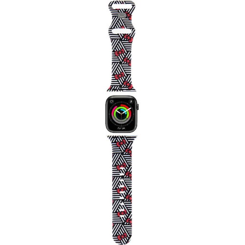 Apple Watch 40mm Uyumlu Hello Kitty Orjinal Lisanslı Fiyonklar & Çizgiler Silikon Kordon