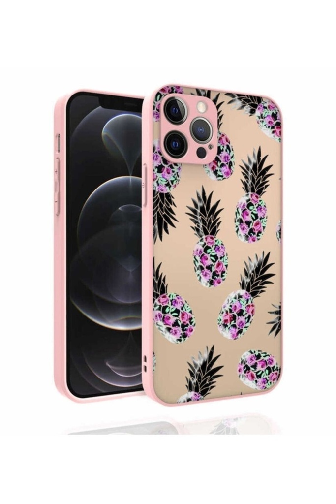 Apple iPhone 12 Pro Uyumlu Kılıf Desenli Kamera Korumalı Parlak Zore Nora Kapak
