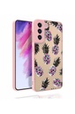 Samsung Galaxy S21 FE Uyumlu Kılıf Desenli Kamera Korumalı Parlak Zore Nora Kapak
