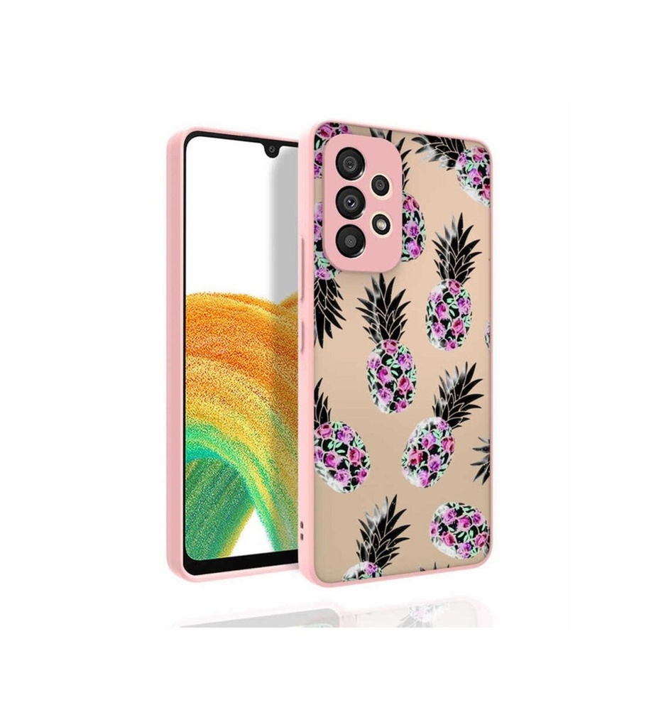 Samsung Galaxy A53 5G Uyumlu Kılıf Desenli Kamera Korumalı Parlak Zore Nora Kapak