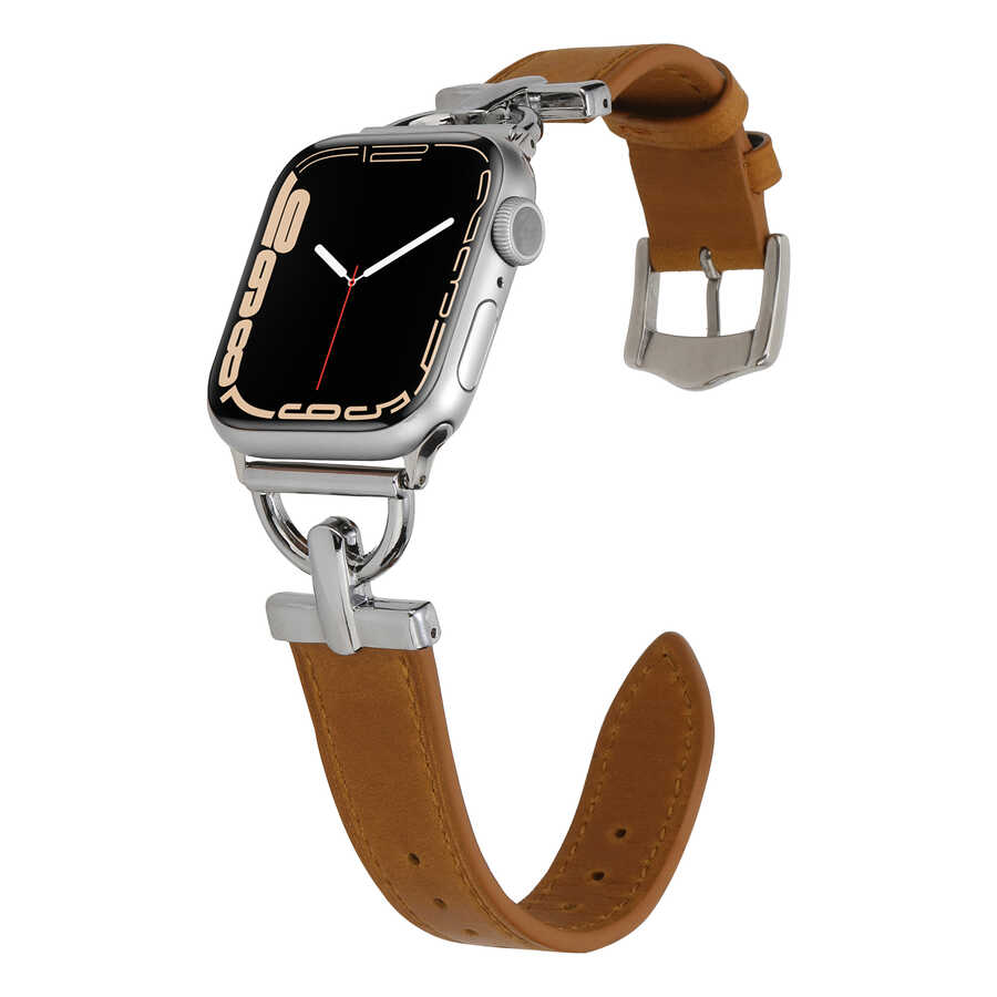 ​​​Apple Watch Ultra 49mm Uyumlu Kordon KRD-53 Deri Strap Kayış
