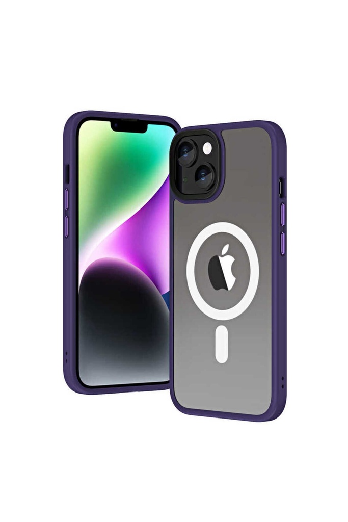 Apple iPhone 14 Uyumlu Kılıf Wireless Şarj Özellikli Zore Hibrit M-safe Kapak