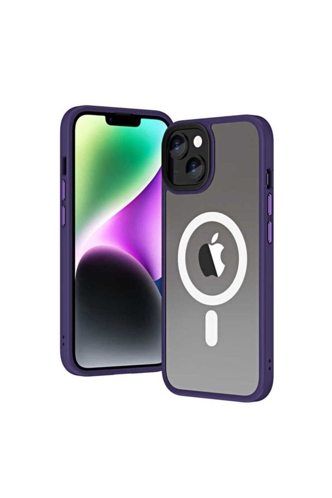 Apple iPhone 14 Plus Uyumlu Kılıf Wireless Şarj Özellikli Zore Hibrit M-safe Kapak