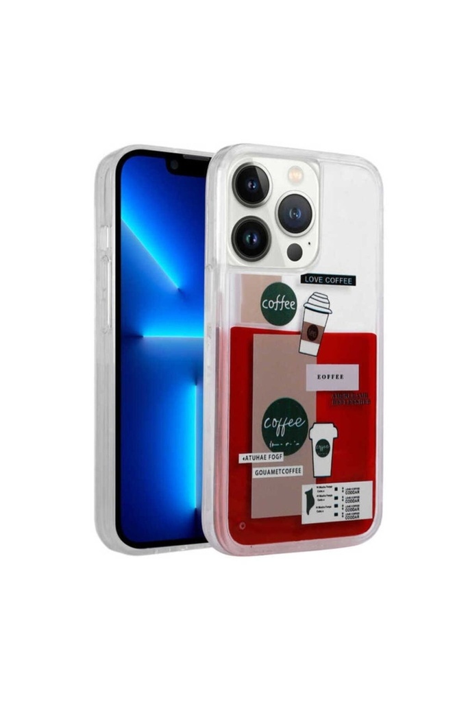 Apple iPhone 14 Pro Max Uyumlu Kılıf Desenli Sıvılı Zore Drink Silikon Kapak