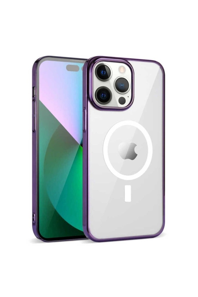 Apple iPhone 14 Pro Uyumlu Kılıf Zore Wireless Şarj Özellikli Pixel M-safe Kapak