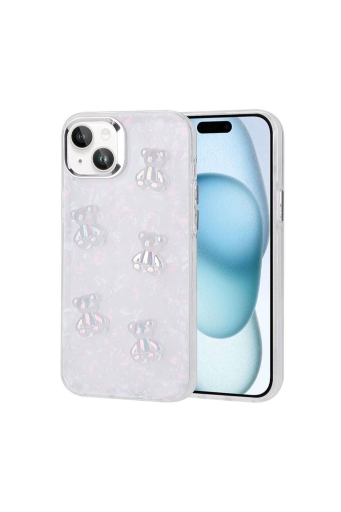 Apple iPhone 15 Plus Uyumlu Kılıf Kabartma Figürlü Parlak Zore Eralli Silikon Kapak