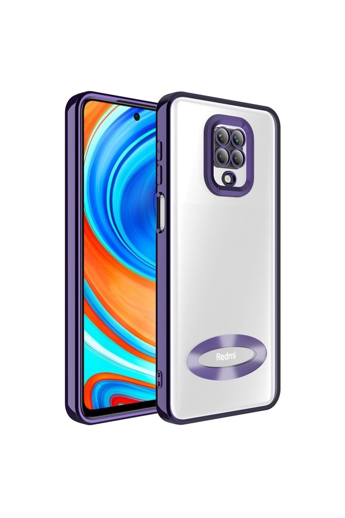 Xiaomi Redmi Note 9 Pro Uyumlu Kılıf Kamera Korumalı Logo Gösteren Zore Omega Kapak