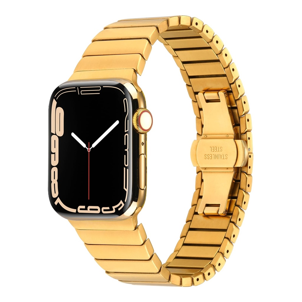 ​​​Apple Watch 38mm Uyumlu Kordon Metal Paslanmaz Klipsli KRD-79 Kayış