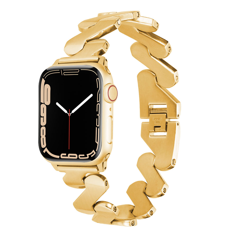 ​​​Apple Watch 44mm Uyumlu Kordon Paslanmaz Çelik Luxury Tasarım KRD-80 Kayış