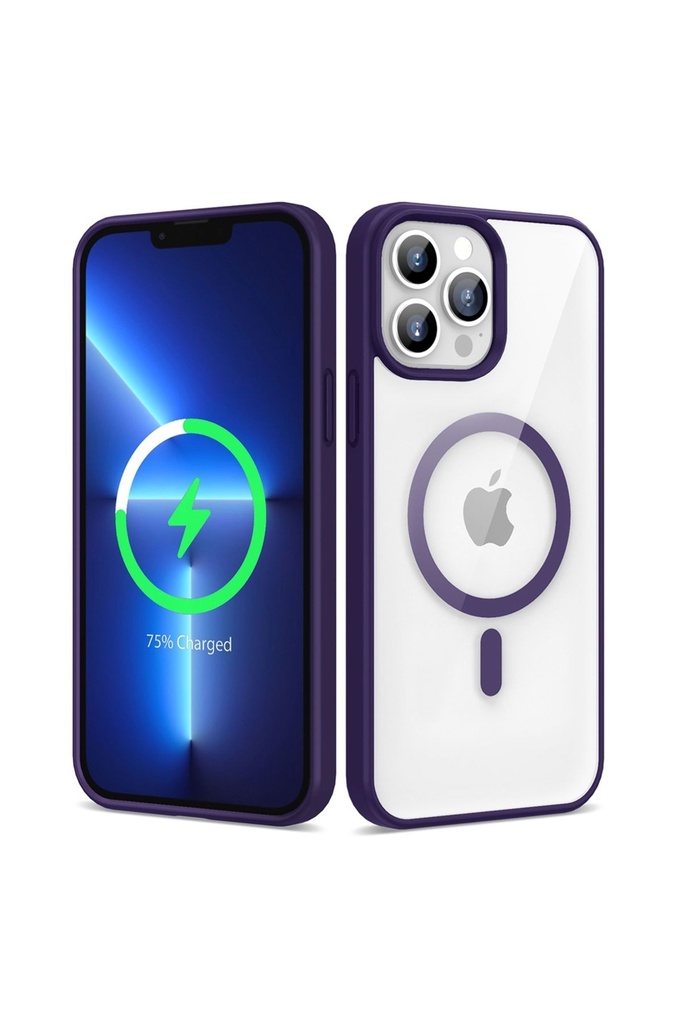 Apple iPhone 13 Pro Max Uyumlu Kılıf M-safe Wireless Şarj Özellikli Silikon Zore Ege Kapak