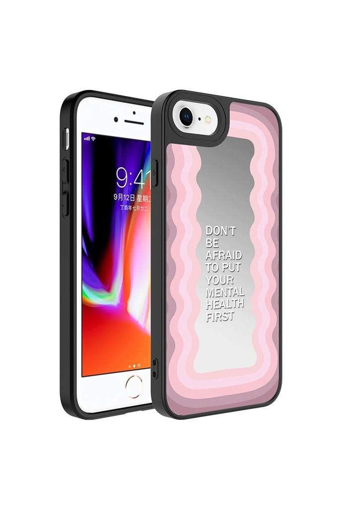 Apple iPhone 8 Plus Uyumlu Kılıf Aynalı Desenli Kamera Korumalı Parlak Zore Mirror Kapak