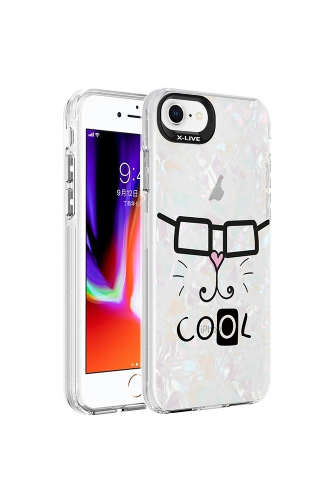 Apple iPhone SE 2020 Uyumlu Kılıf Mermer Desenli Zore Marbello Kapak