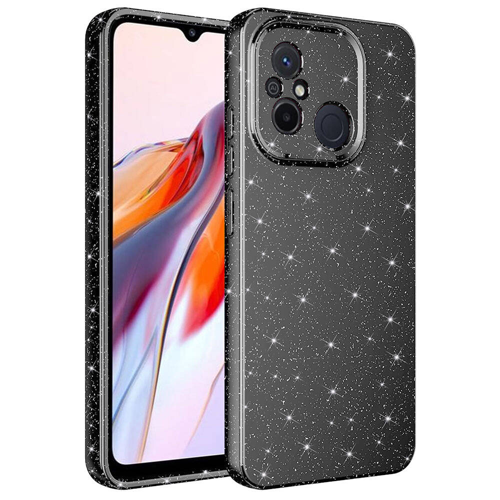 Xiaomi Redmi 12C Uyumlu Kılıf Kamera Korumalı Simli Lüks Zore Koton Kapak