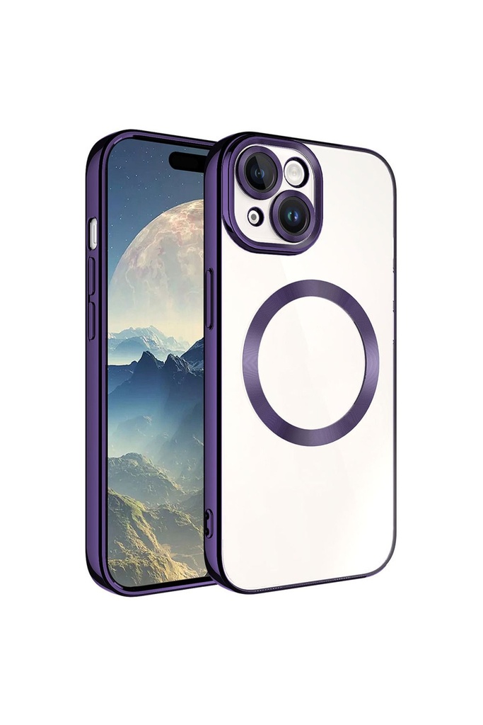 Apple iPhone 15 Plus Uyumlu Kılıf M-safe Wireless Şarj Özellikli Zore Setro Silikon