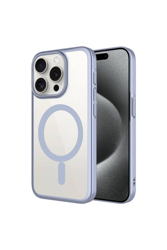 Apple iPhone 15 Pro Max Uyumlu Kılıf Wireless Şarj Özellikli Sert PC Zore Mat Riksos M-safe Kapak