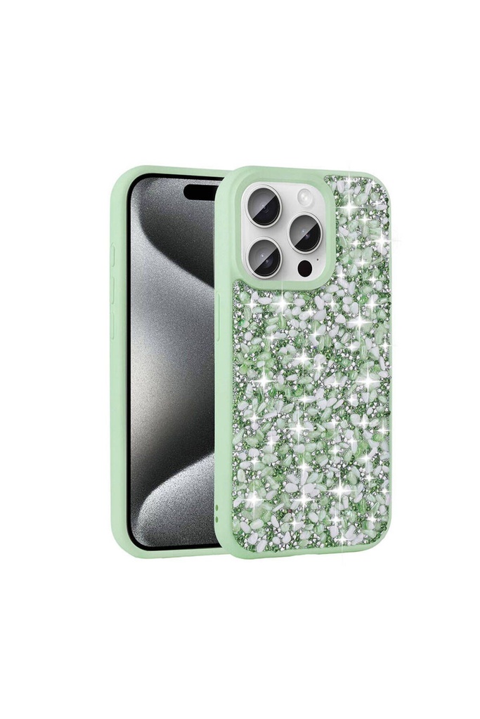 Apple iPhone 15 Pro Max Uyumlu Kılıf Parlak Taşlı Tasarım Zore Linea Kapak