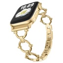​​​Apple Watch 7 41mm Uyumlu Kordon Metal Paslanmaz Halka Tasarımlı KRD-56 Kayış