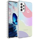 Samsung Galaxy A53 5G Uyumlu Kılıf Airbag Kenarlı Renkli Desenli Silikon Zore Elegans Kapak