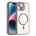 Apple iPhone 14 Uyumlu Kılıf Standlı ve Kamera Lens Hediyeli M-Safe Şarj Özellikli Zore Etro Kapak